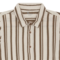 BIRKHOLM Muslin Skjorte Natur Beige & Teak Brun